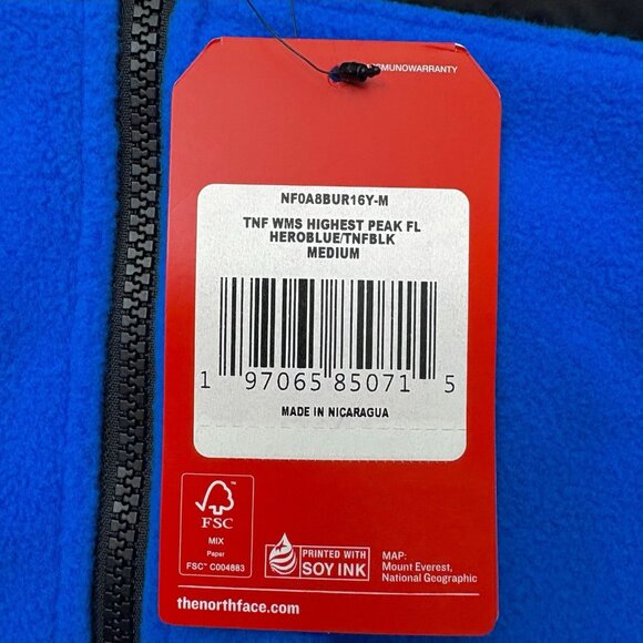 The North Face Highest Peak Full-Zip Fleece Jacket Blue Black Women’s M NWT GORP - Picture 7 of 11